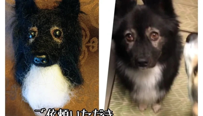 保護犬ふぅちゃんママ、お空のロンちゃんの羊毛フェルトを制作